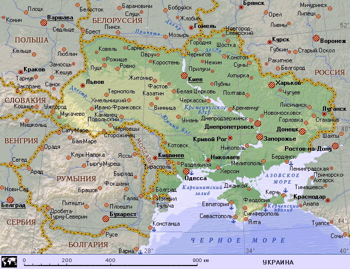 такси Москва-Киев, карта Украина, доехать в Украину